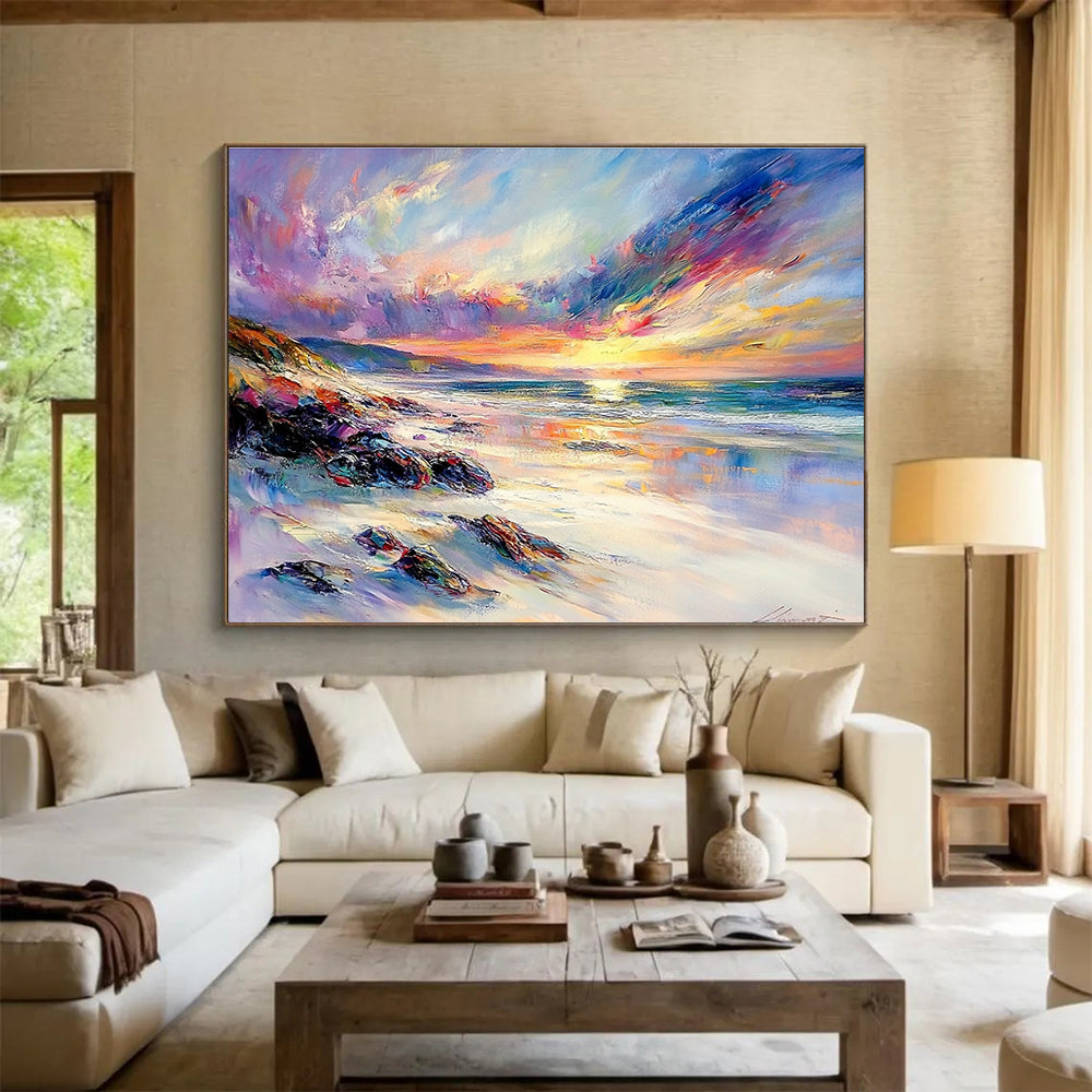 Vibrant Beach Sunset Abstract  Tropical Paradise ABS113