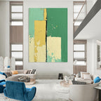 Geometric Color Blocks Abstract Painting of Playful Shapes GAB0139