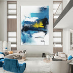 Blue and Yellow Abstract Contemporary Painting for Creative Spaces GAB1466