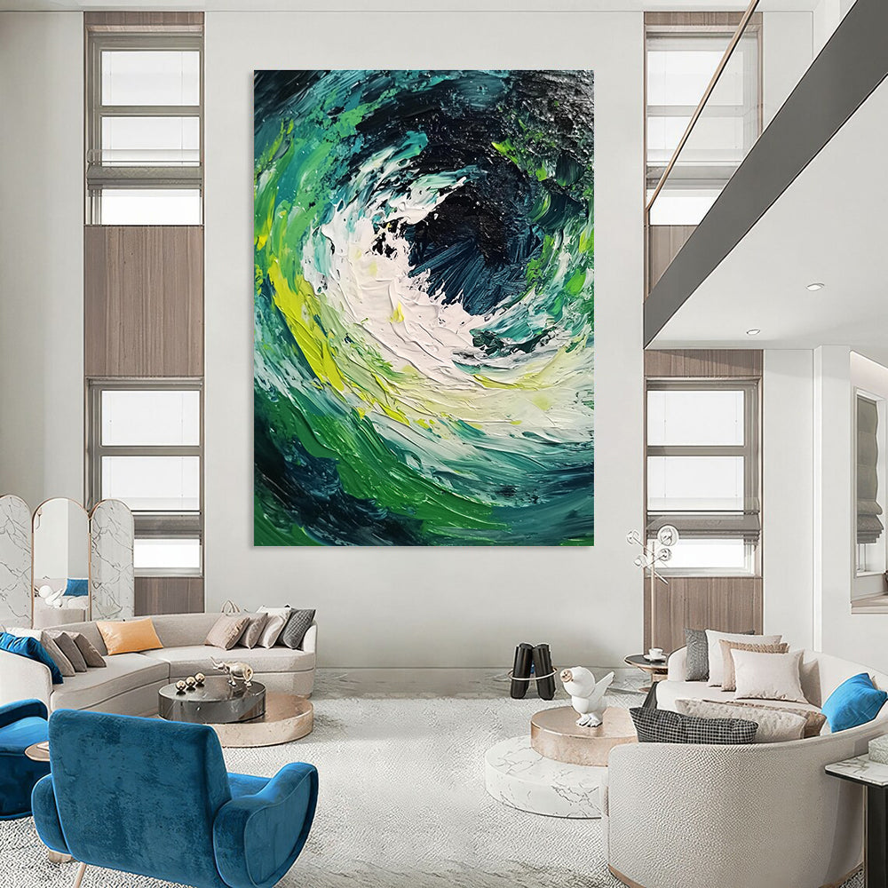 Colorful Swirling Vortex Abstract Painting of Dynamic Energy GAB0090