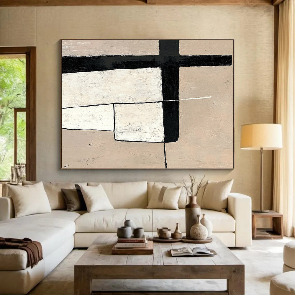 Minimalist Geometric Abstract Painting with Clean Simplicity WINK296