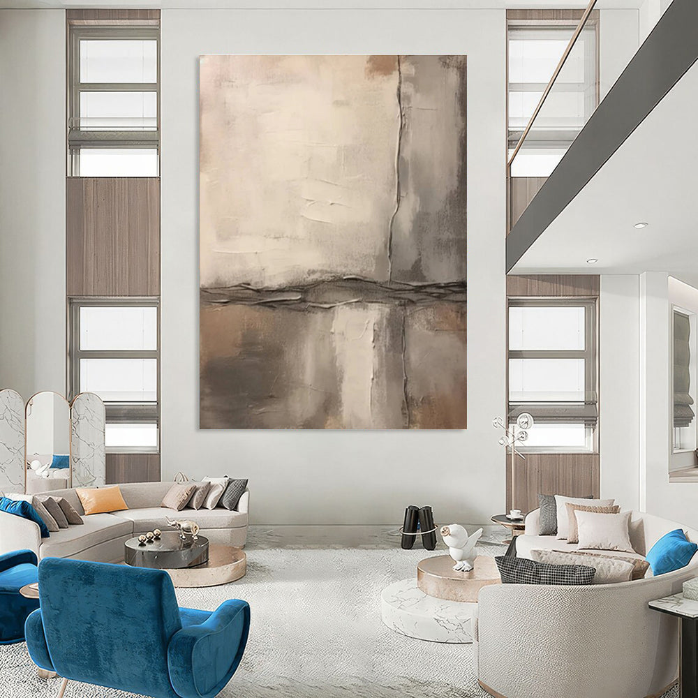Neutral Toned Textured Abstract Painting for Timeless Interiors HENG443