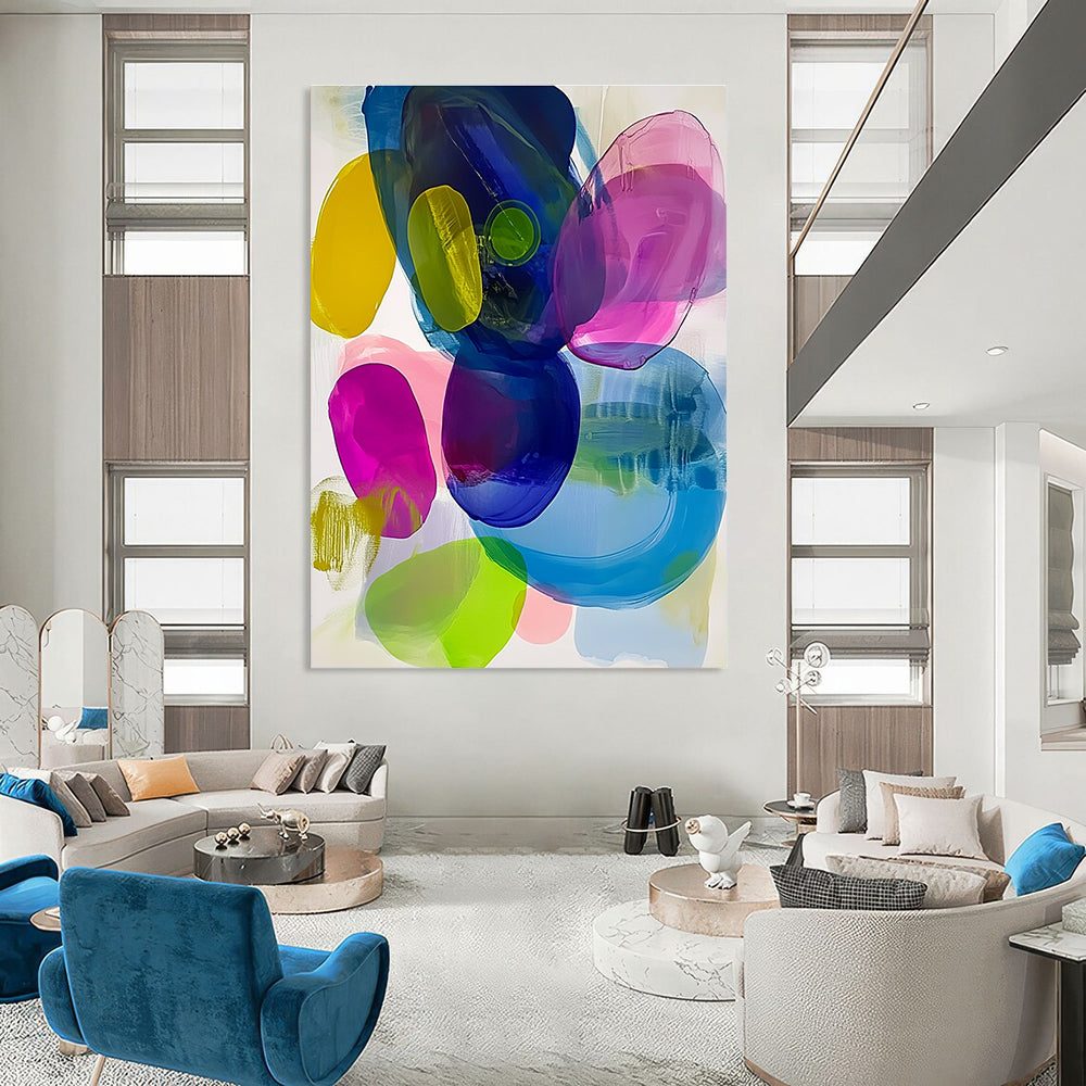 Colorful Transparent Shapes Abstract Painting for Creative Studios GAB0772