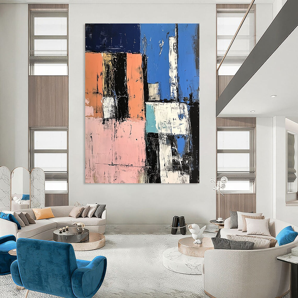 Urban Abstract Blocks Industrial Cityscape Abstract Painting GAB0268