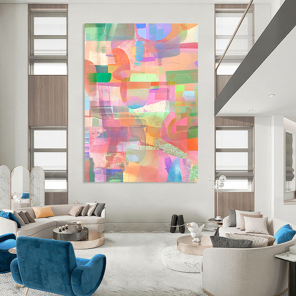 Pastel Color Block Abstract Painting for Whimsical - Styled Studios GAB1042