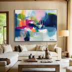 Colorful Landscape Abstract Painting with Lush, Imaginative Forms ABS530
