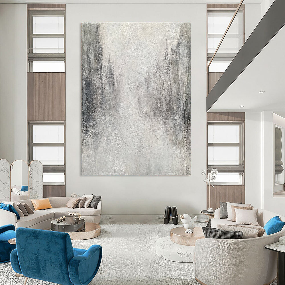 Monochrome Misty Path Abstract Painting for Mysterious Interiors GAB0738