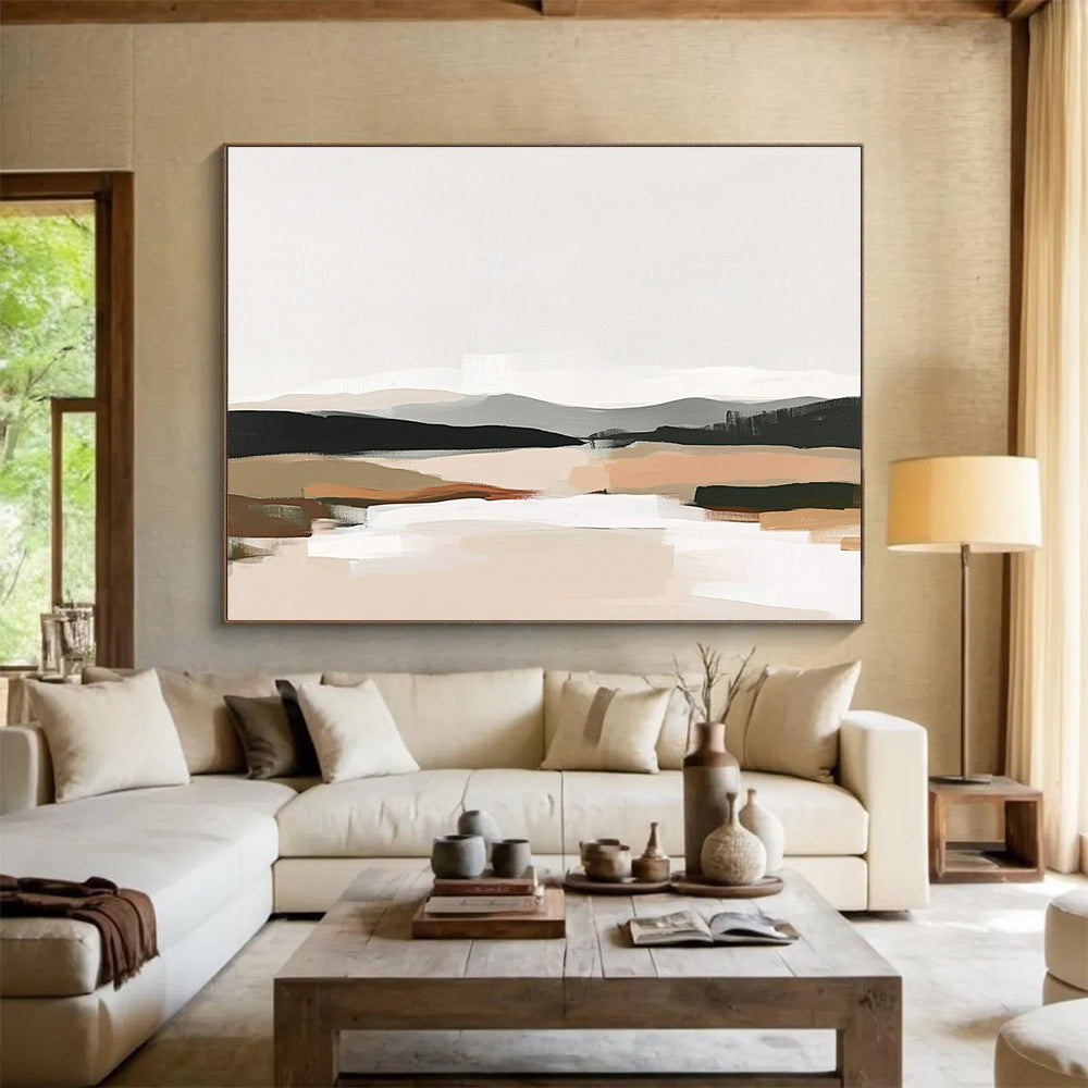 Minimalist Landscape Abstract Painting with Earthy Tones ABS241