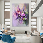 Colorful Flower Bouquet Abstract Painting with Textured Blooms GAB0045