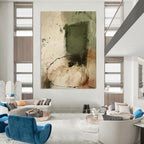 Earth - Toned Abstract Composition Painting for Rustic - Style Living Rooms HENG480