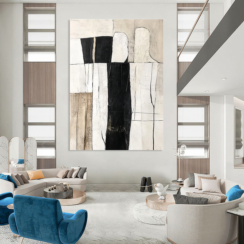 Monochrome - Figure Abstract Painting for Modern Art Studios GAB0869
