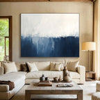 Blue - White Abstract Horizon Painting ABS188