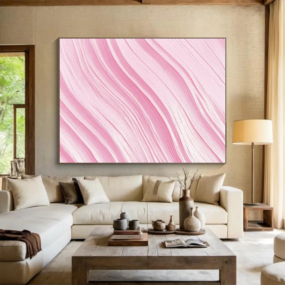 Pink - Wave Abstract Painting with Flowing Lines WINK866