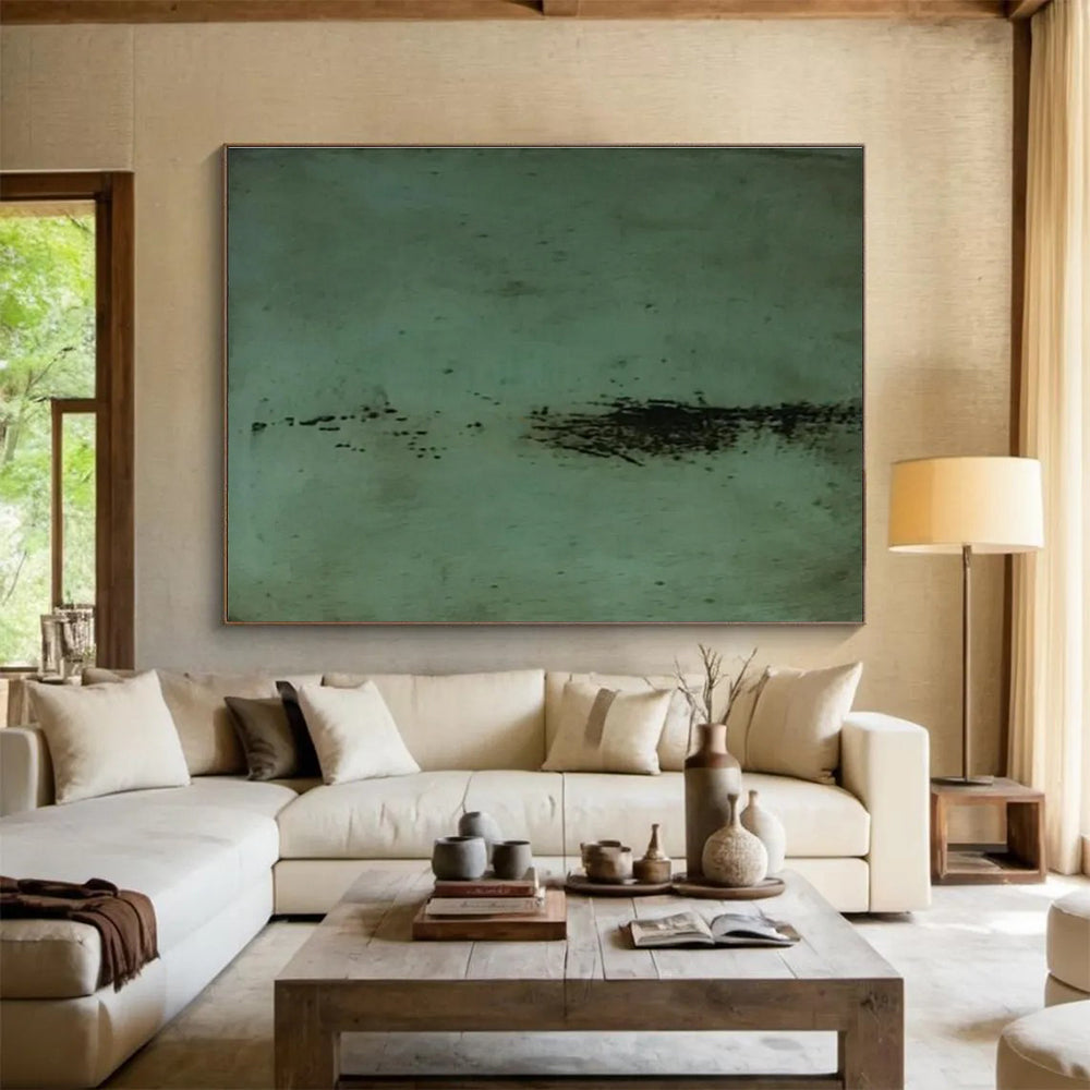 Green Abstract Marks Painting for Eclectic Art Studios YHT395