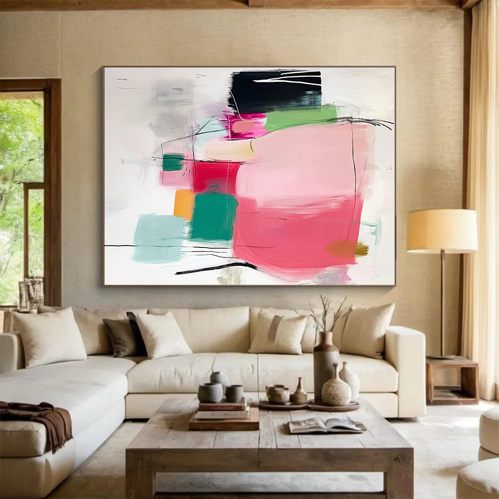 Colorful Abstract Composition Painting with Playful Energy WINK132