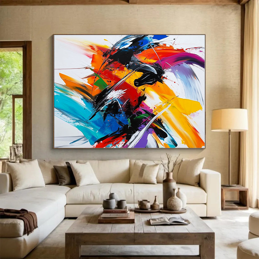 Splattered Colorful Abstract Painting with Playful Chaos WINK718