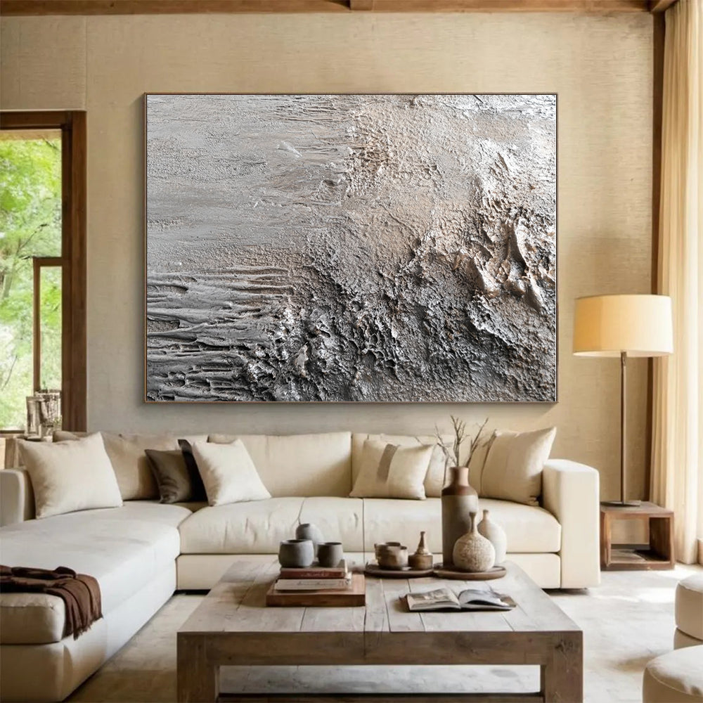 Textured Concrete - Like Surface Abstract Painting with Raw Authenticity WINK251
