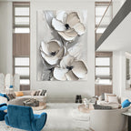 Subtle Floral Relief Abstract Painting for Neutral - Toned Offices GAB1005