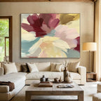 Colorful Abstract Flowers Painting with Cheerful Blooms WINK413