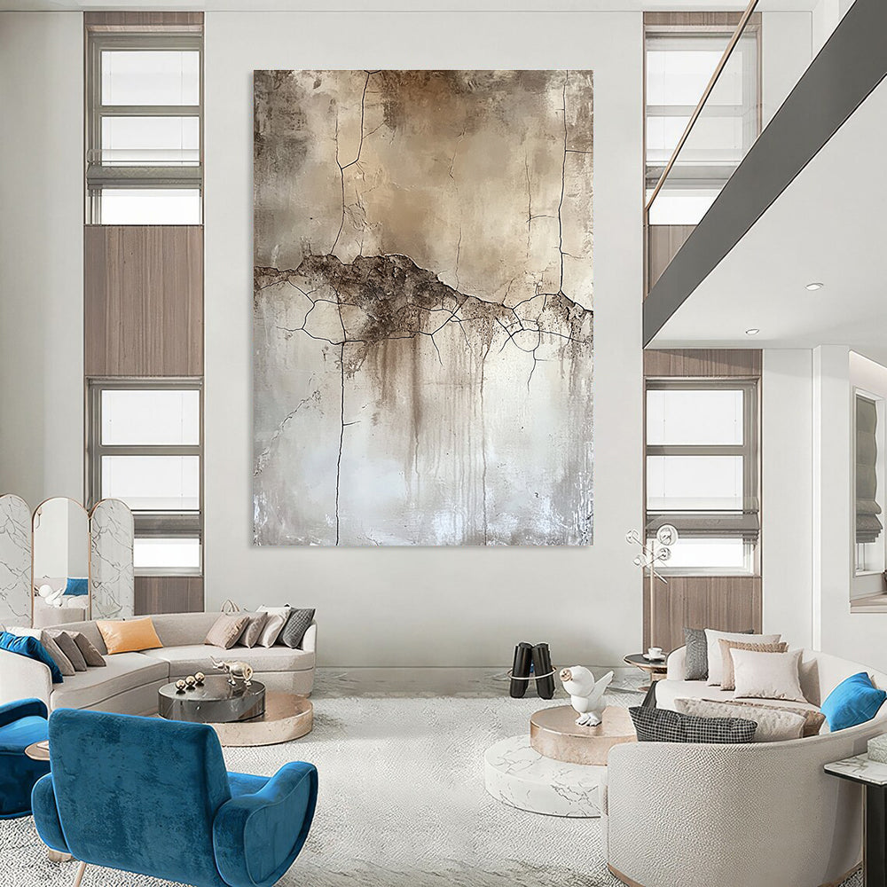 More Cracked Texture Abstract Painting for Rustic Spaces GAB0698