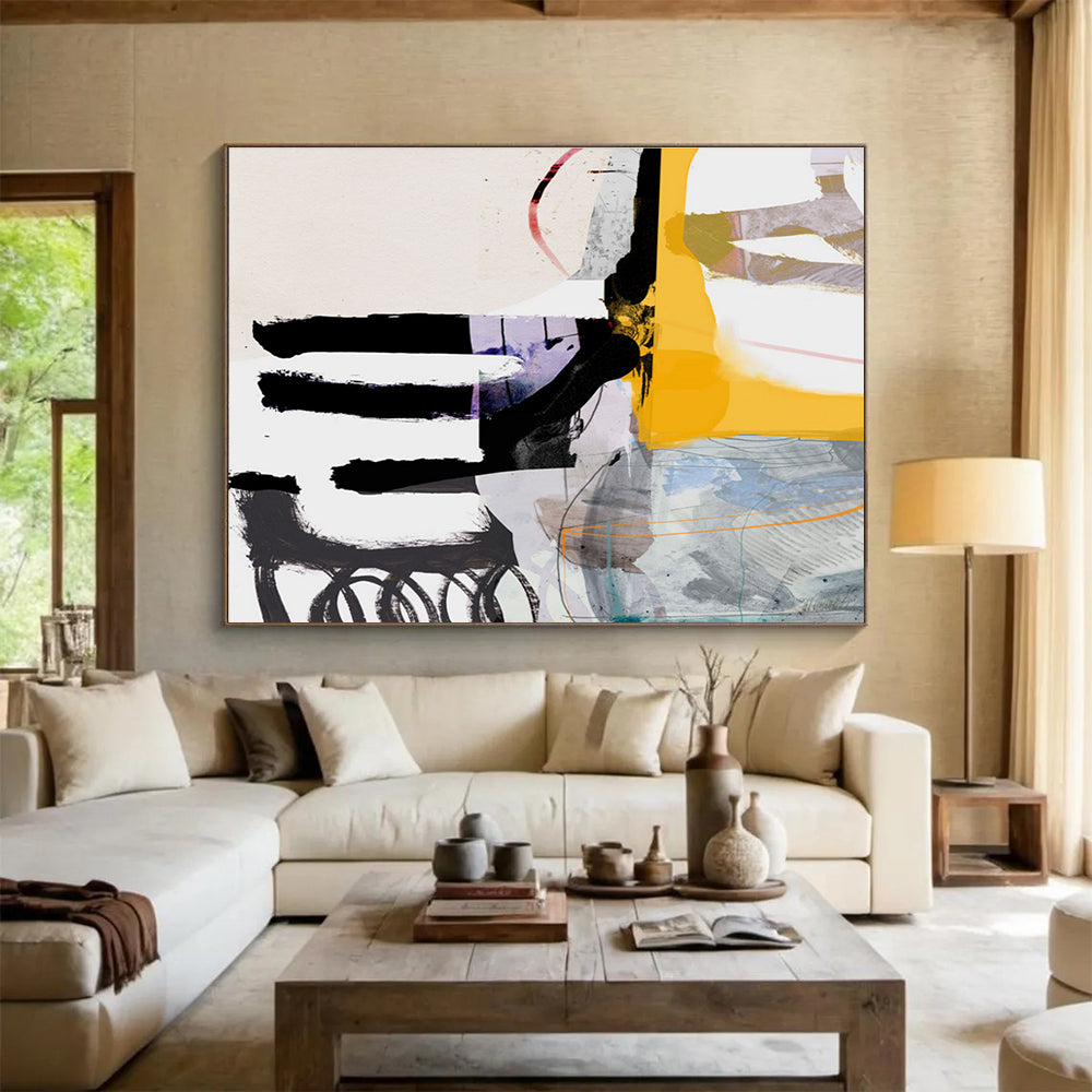 Mixed Color Bold Abstract Painting for Creative Workspaces YHT112