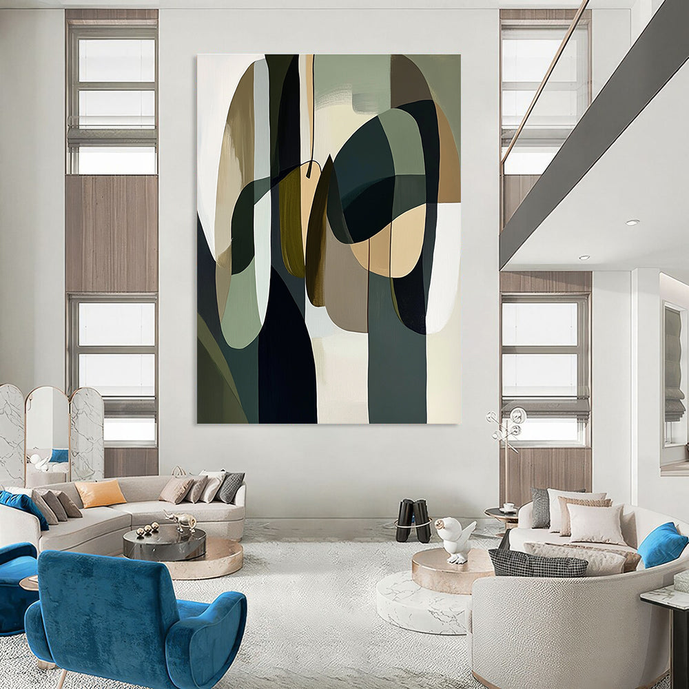Organic Shapes Abstract Painting for Wellness Center Waiting Rooms GAB1224