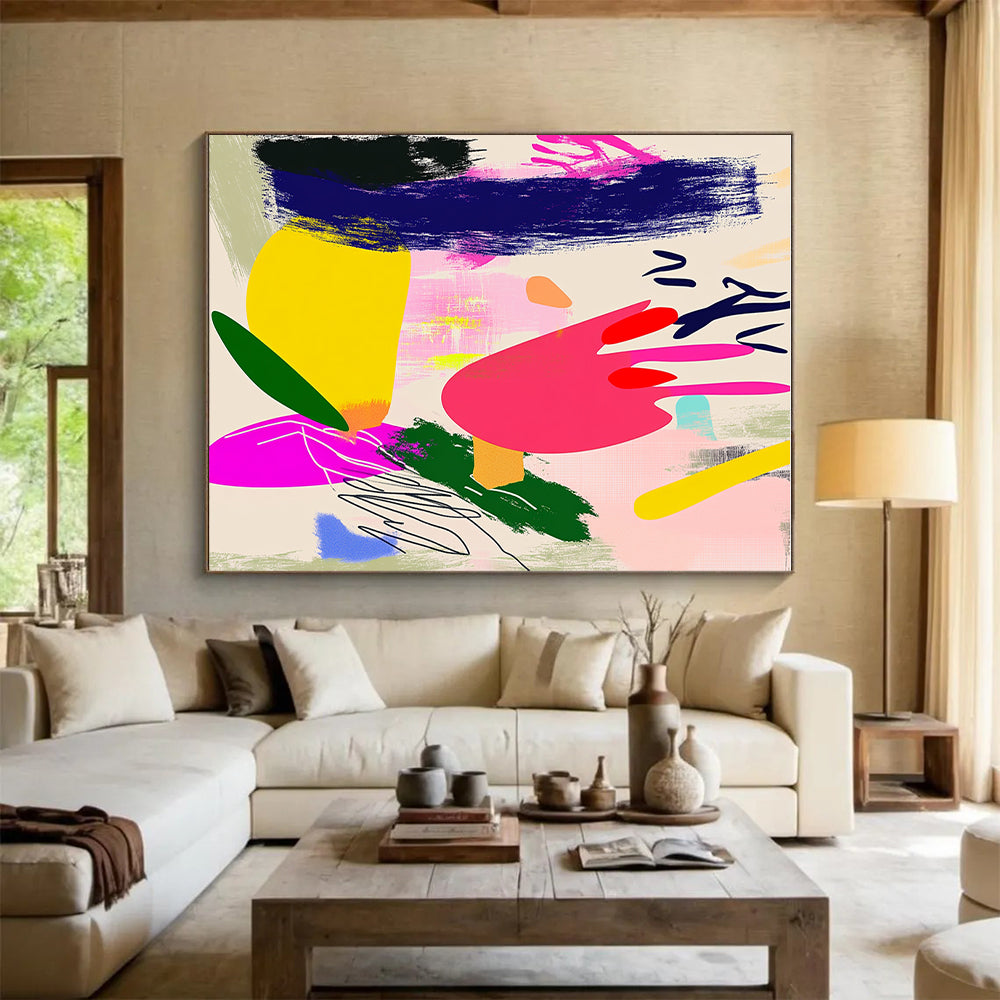 Colorful Abstract Shapes Painting with Playful Energy WINK312