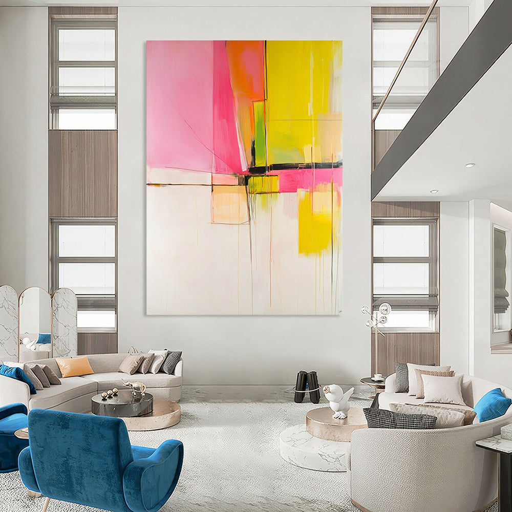 Bold Color Block Abstract Painting for Contemporary Art Galleries GAB0918