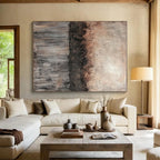 Textured Wall and Wood Fusion Abstract Painting with Rustic Charm WINK252