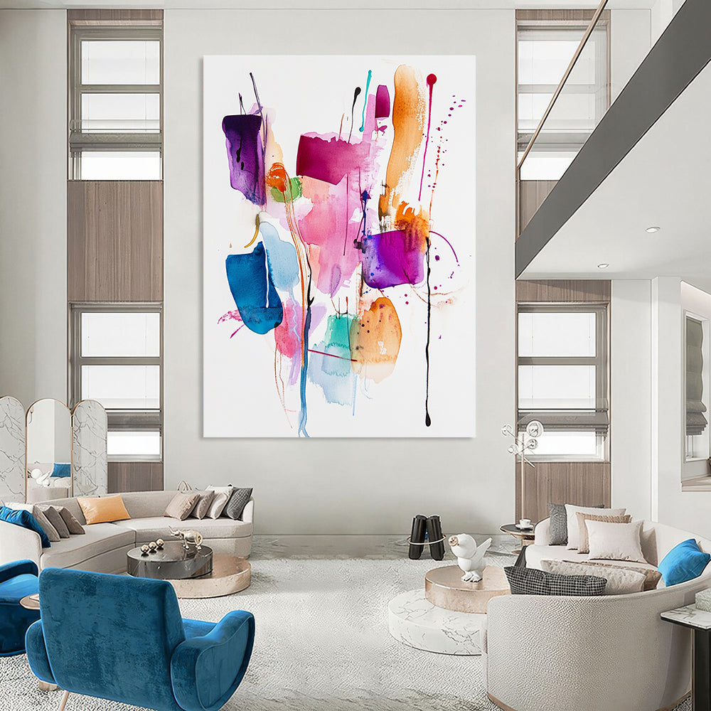 Colorful Drip Composition Abstract Painting for Art - Loving Studios GAB0992