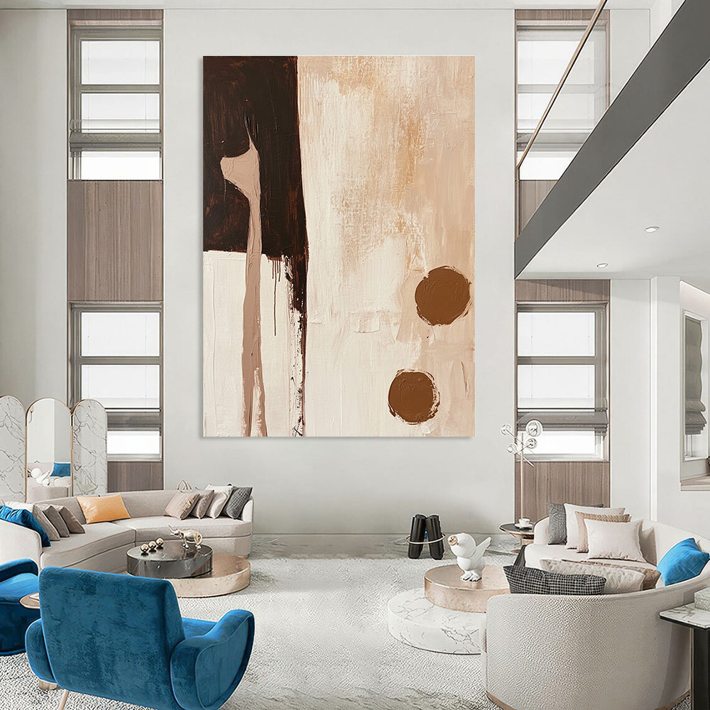 Earthy Toned Abstract Collage Painting for Rustic - Modern Cabins GAB1158