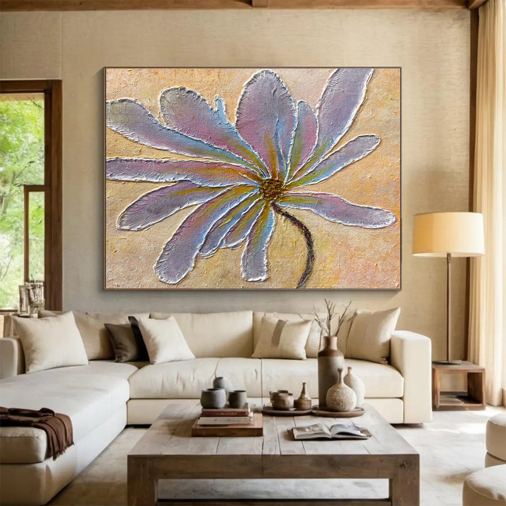 Textured Flower Abstract Painting for Charming Garden - Facing Cafes YHT346