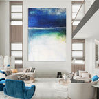 Blue and Green Gradient Abstract Painting for Coastal - Inspired Studios GAB0833