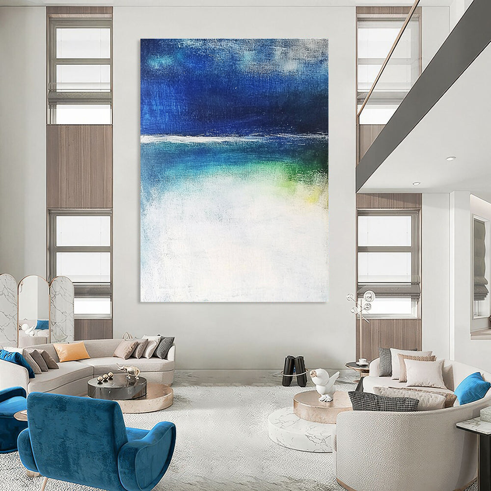 Blue and Green Gradient Abstract Painting for Coastal - Inspired Studios GAB0833
