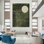 Green and White Circular Art - Minimalist Abstract Design GAB0407