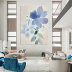 Soft Blue Watercolor Flowers Painting of Delicate Beauty GAB0188