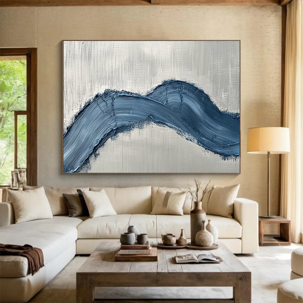 Blue Wave on Gray  Bold Simplicity ABS044