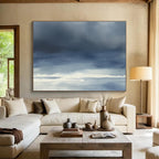 Blue Gradient Seaside Abstract Painting with Subtle Drama ABS614