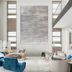 Light Grey Waves Subtle Abstract Painting for Sophisticated Spaces GAB1486