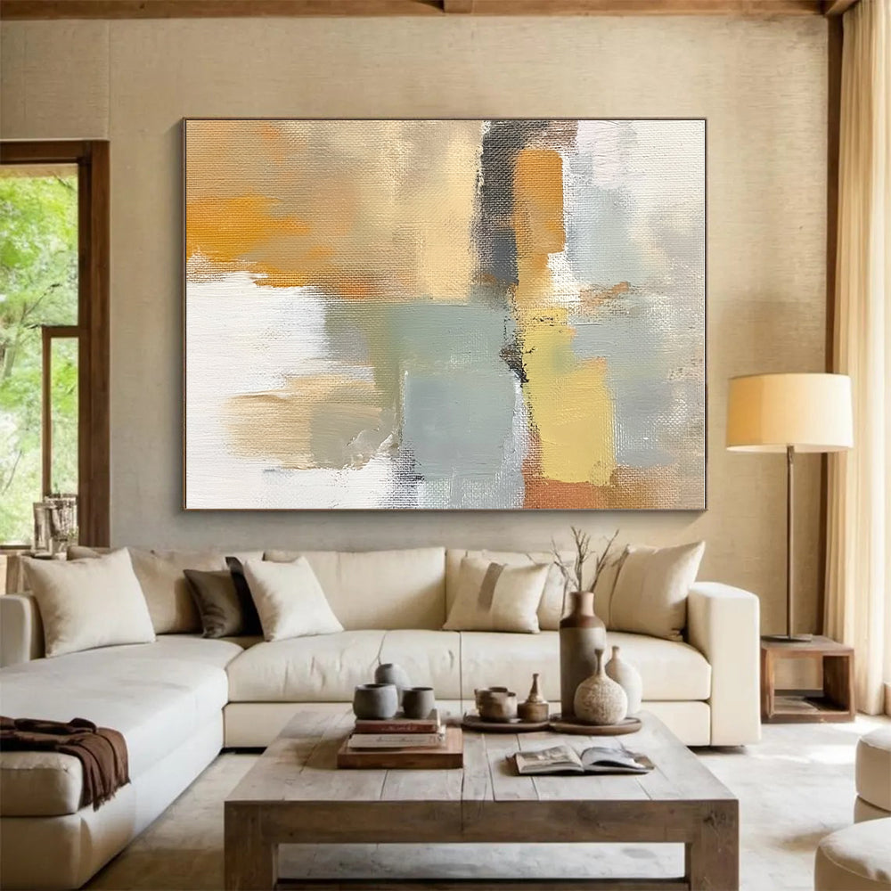 Color Block Abstract Painting with Minimalist Charm WINK432