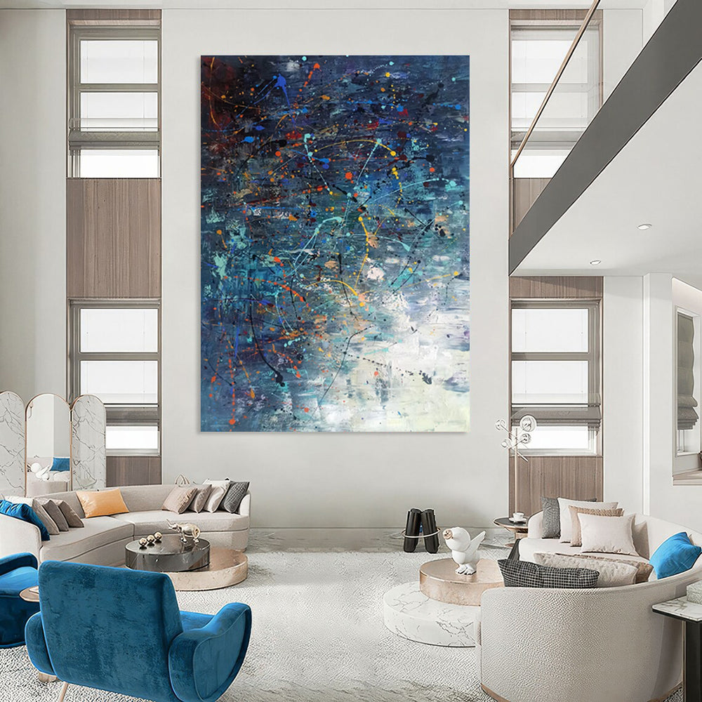 Expressive Splatter Abstract Composition Painting for Art - Centric Spaces HENG246