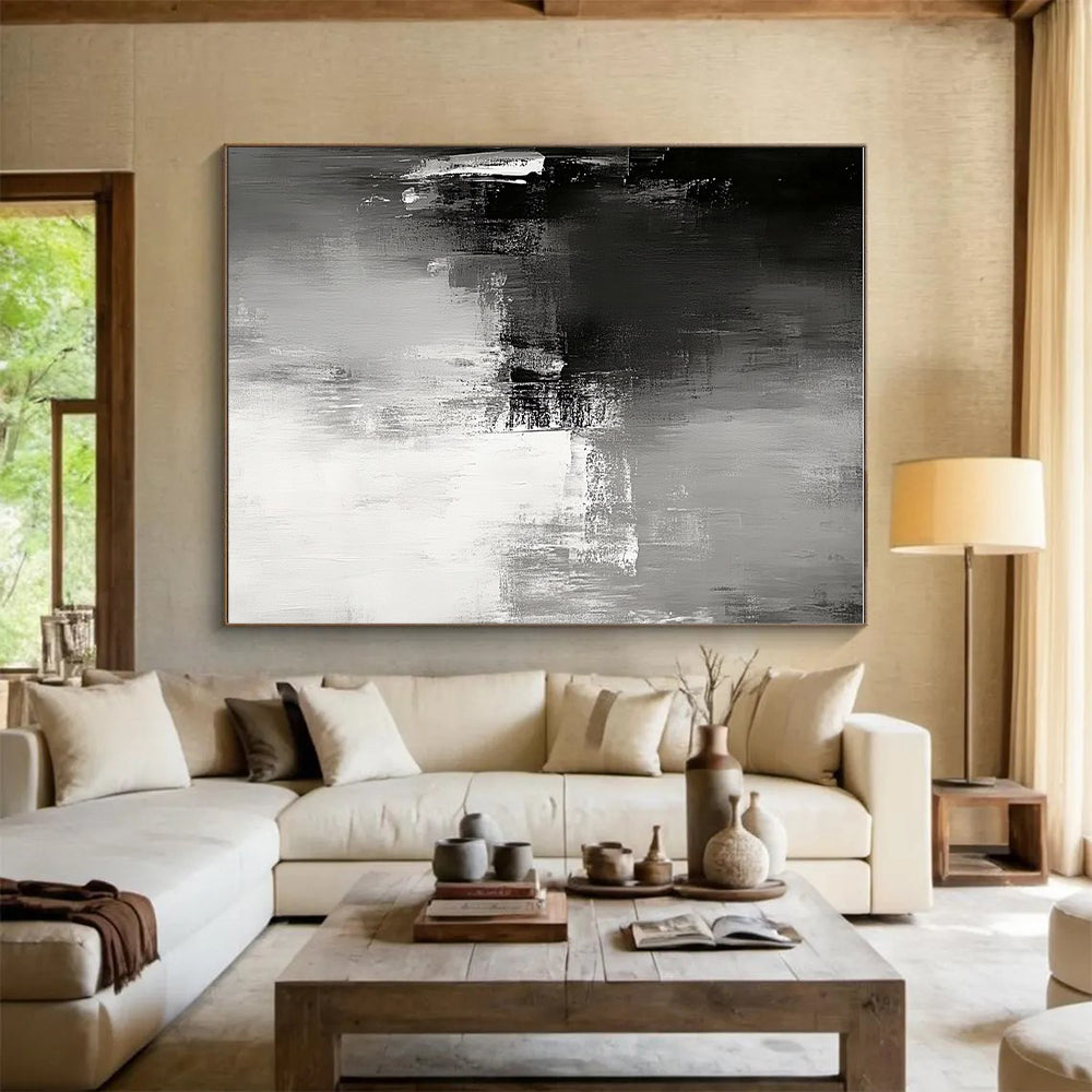 Gray Abstract Textures Painting with Subtle Depth WINK347