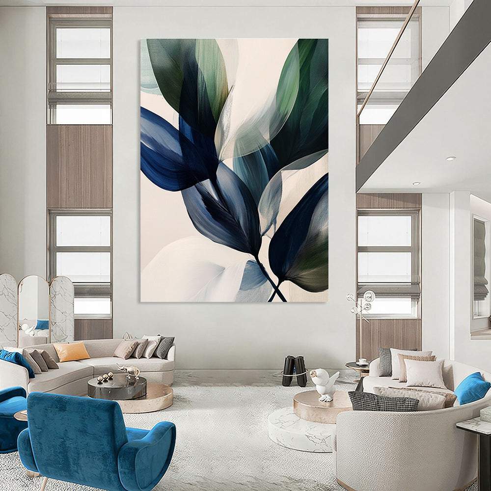 Transparent Abstract Leaves Painting for Modern Living Rooms GAB1149