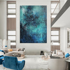 Blue Green Gradient Abstract Painting for Spa Retreats GAB0761