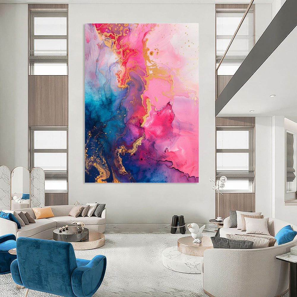 Dreamy Ink - Flow Abstract with Gold Painting for Relaxing Spaces HENG286