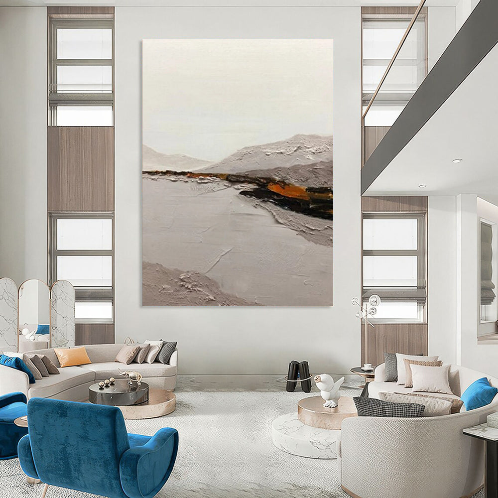 Minimalist Landscape Abstract Painting for Serene Bedrooms HENG401
