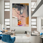 Impasto Abstract Color Blocks & Lines Painting for Modern Spaces HENG270