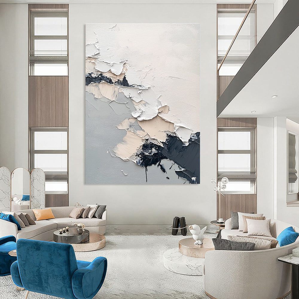 Textured Neutral Abstract Painting for Sophisticated Offices GAB0771