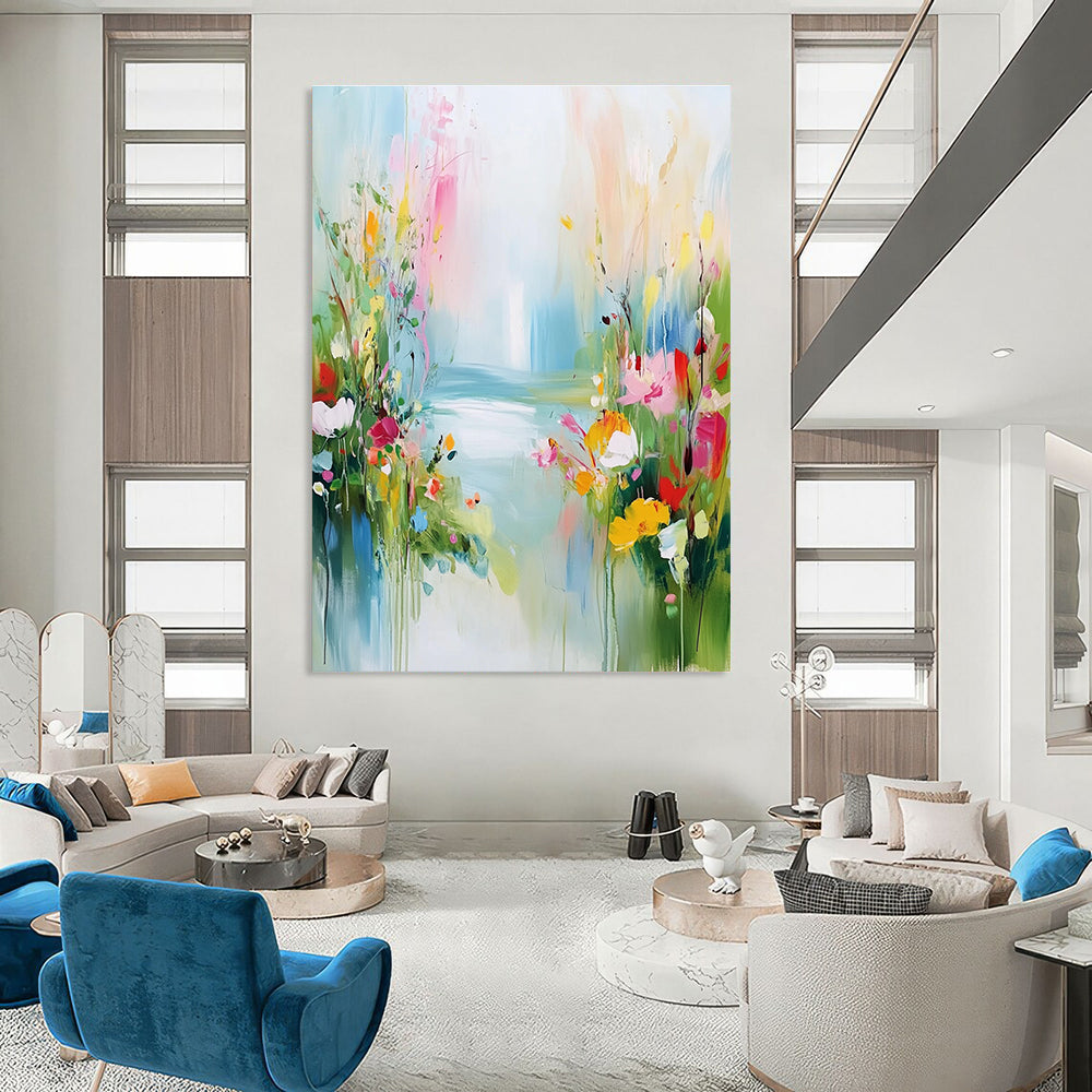 Floral Path Abstract Painting with Vibrant Brushstrokes GAB0007