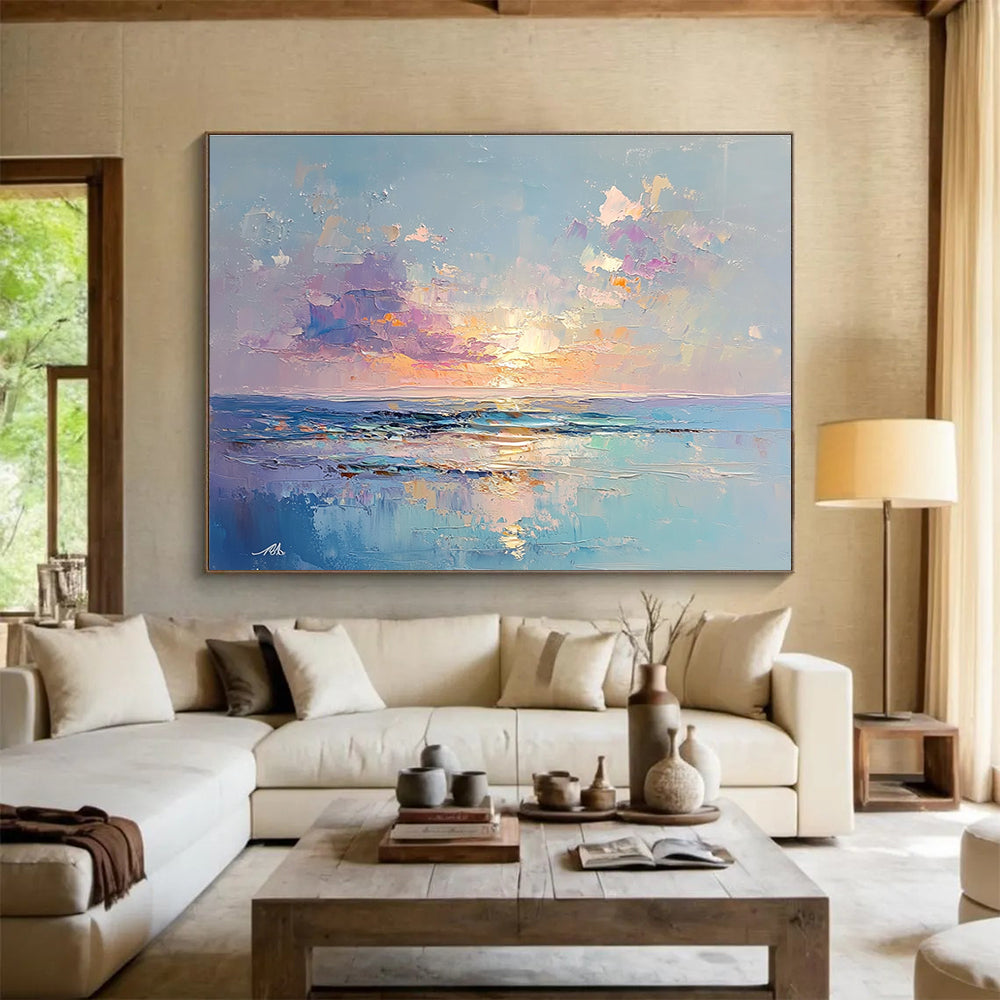 Purple - hued Sunset Ocean - Mystical Evening by the Sea ABS010